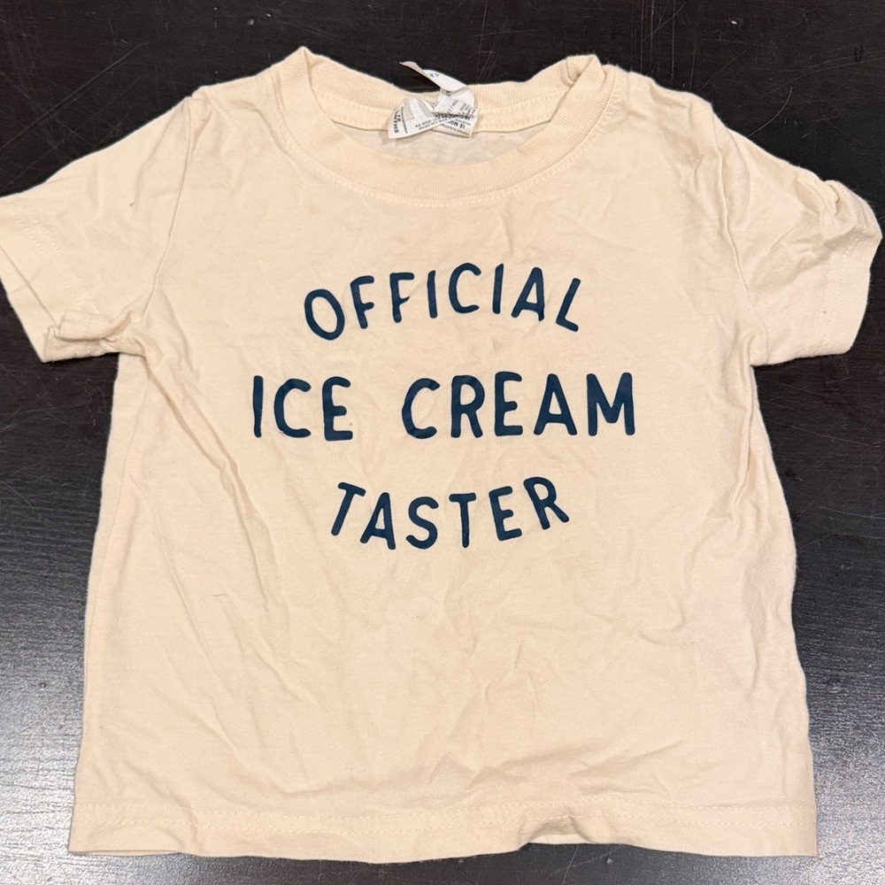 Kids "Official Ice Cream Taster" Graphic Tee - Cream